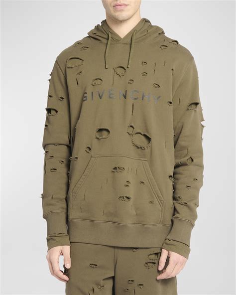 givenchy black hoodie mens|Givenchy men's destroyed hoodie.